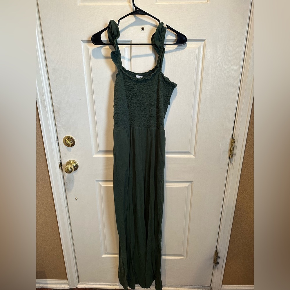 Aerie green smocked top jumpsuit